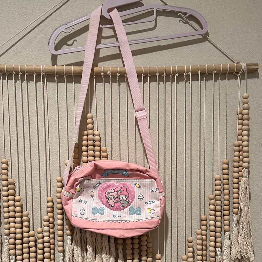 Vintage Sanrio My Melody Nylon Crossbody Bag Purse